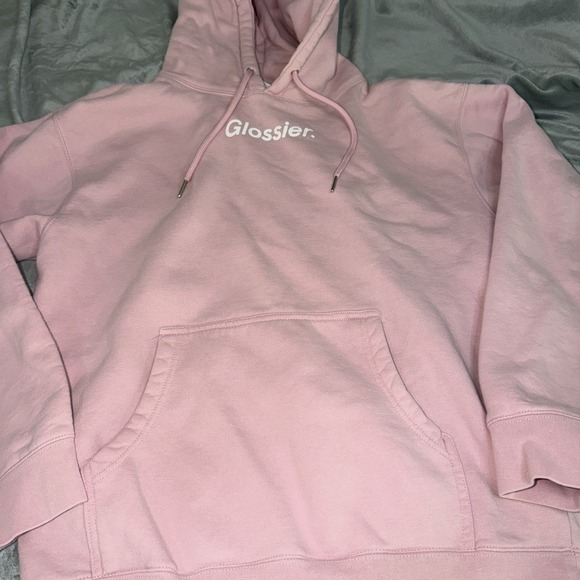 Glossier Tops - Glossier Original Pink Hoodie Sz M Long Sleeve Make Up Skin Care